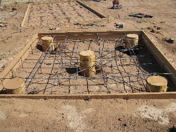 Telescope pier with footings for mounting points