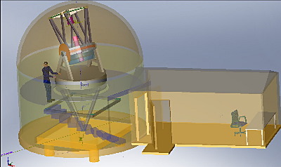 Original CAD design. 18' dome with 20x10 control room.